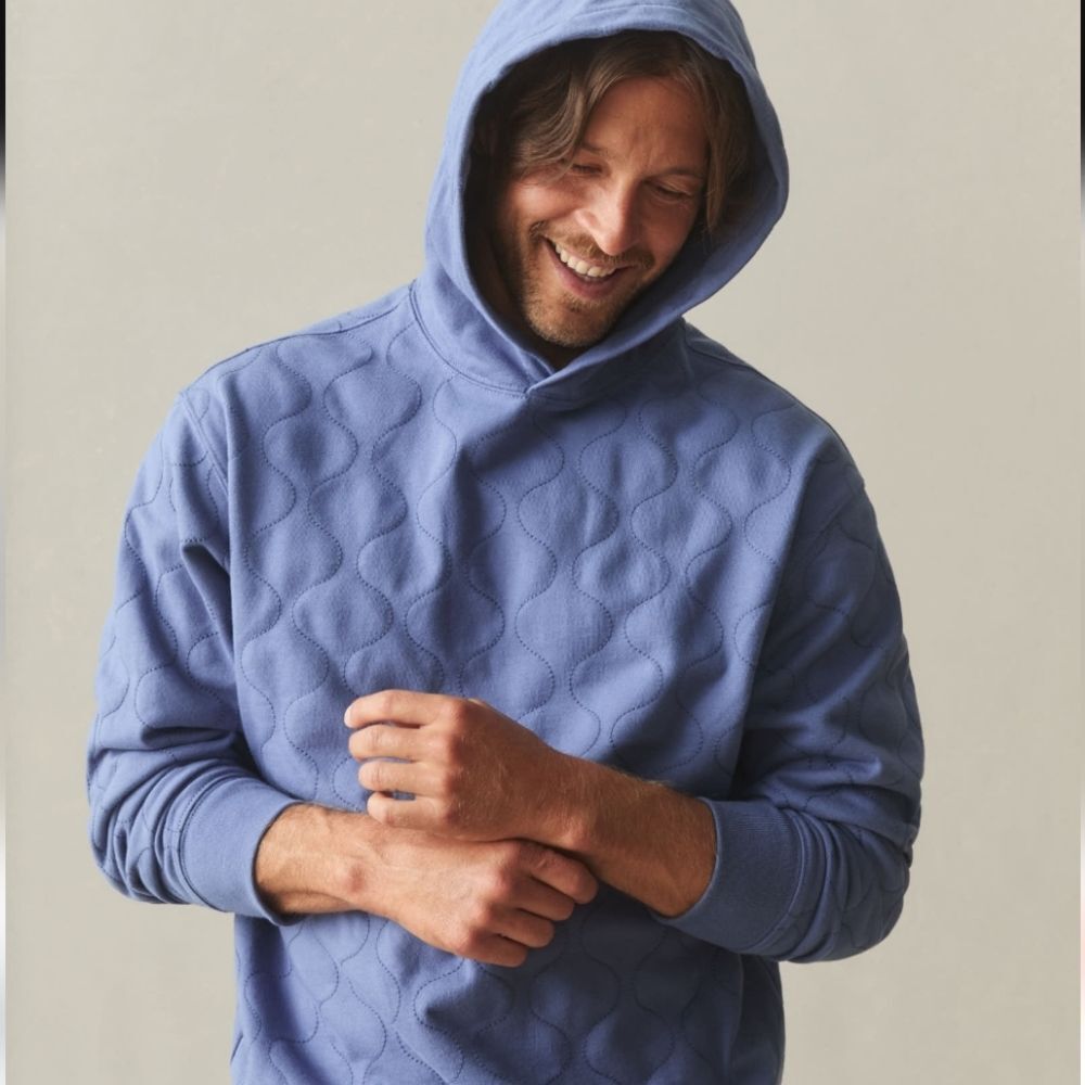 NEW American Giant Unisex Heavyweight Onion Stitch Pullover Coastal Fjord Blue L